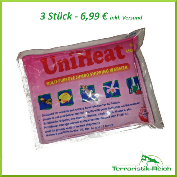 3x UNIHEAT - 60 Stunden Heatpack (inkl. Versand)