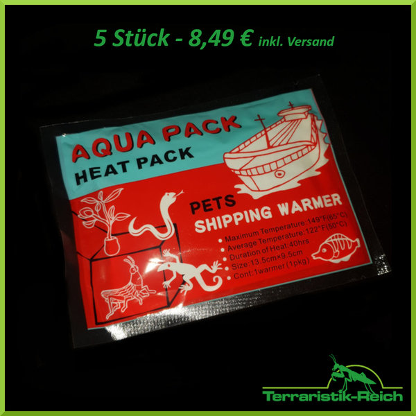 5x Selbstklebendes Aqua Pack - 40 Stunden Heatpack (inkl. Versand)